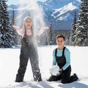ALL IN MOTION Snow Bib, Black (L 10-12)
